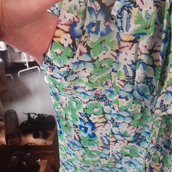 Semi Sheer Floral Mid Length Trench Coat - Picture 12 of 16